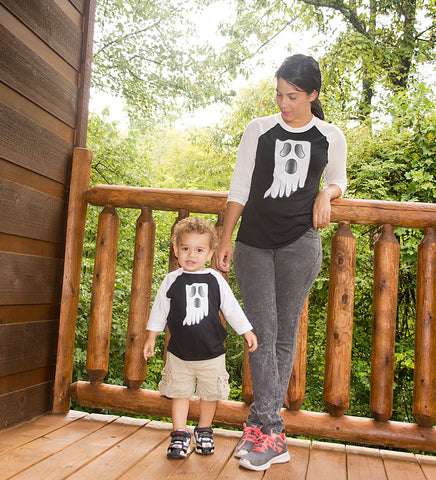 BOOOsiers Black & White Raglan Kids Tee