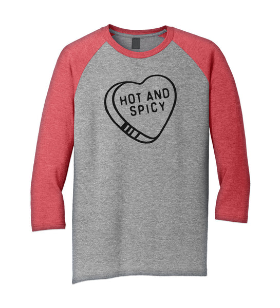 "Hot and Spicy" Red & Gray Raglan Tees