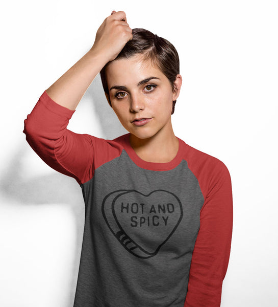 "Hot and Spicy" Red & Gray Raglan Tees