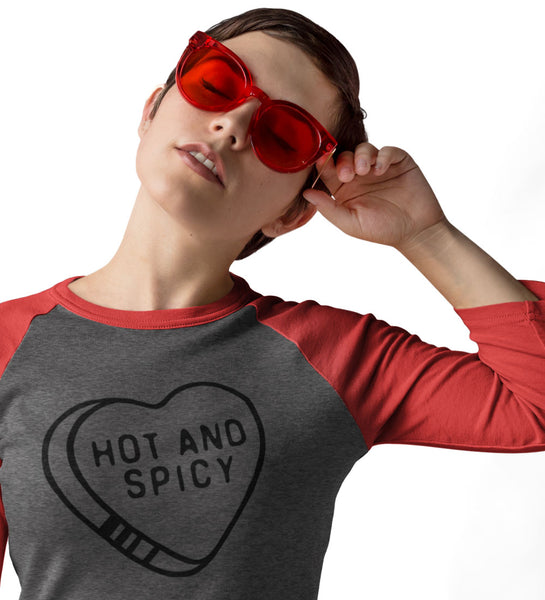 "Hot and Spicy" Red & Gray Raglan Tees