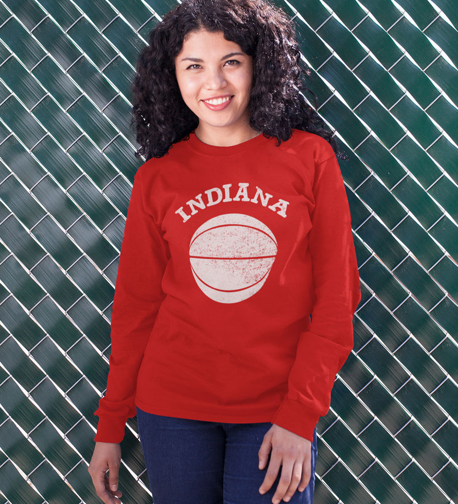 "Indiana Basketball" Red Long Sleeved Tee