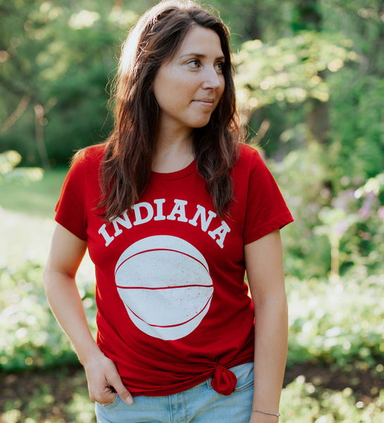 "Indiana Basketball" Red Womens Tee