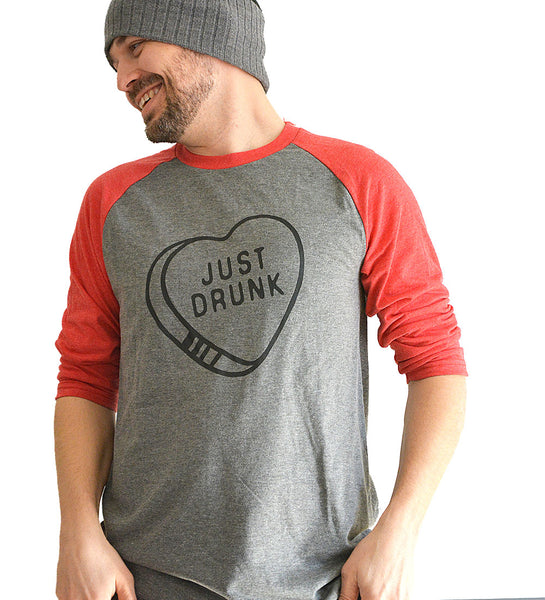 "Love Drunk / Just Drunk" Red & Gray Raglan Tees