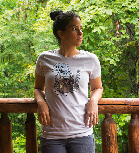 "Live Small Dream Big" Womens Light Gray Tee