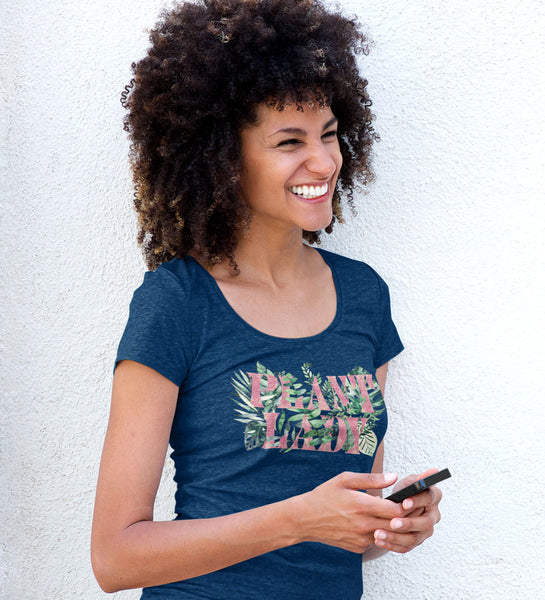 "Plant Lady" Blue Womens Scoop Neck Tee