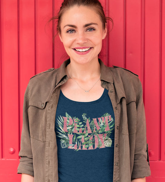 "Plant Lady" Blue Womens Scoop Neck Tee