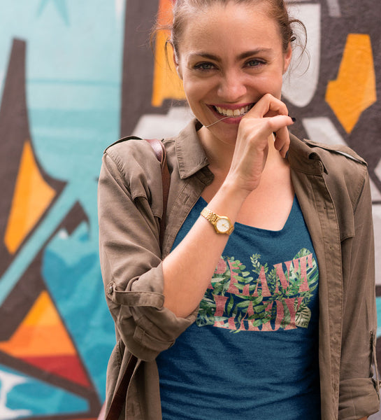 "Plant Lady" Blue Womens Scoop Neck Tee