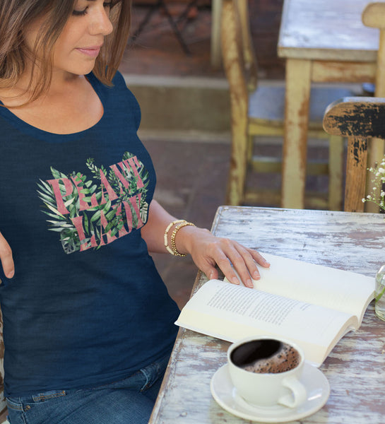 "Plant Lady" Blue Womens Scoop Neck Tee