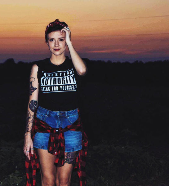 "Question Authority" Black or White Tee