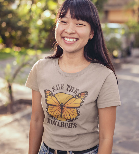"Save the Monarchs" Retro Cream Tee