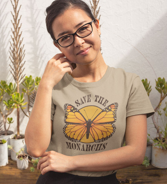 "Save the Monarchs" Retro Cream Tee