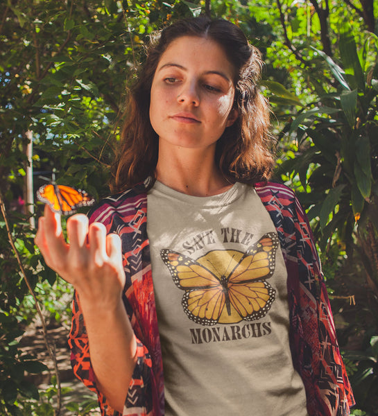 "Save the Monarchs" Retro Cream Tee