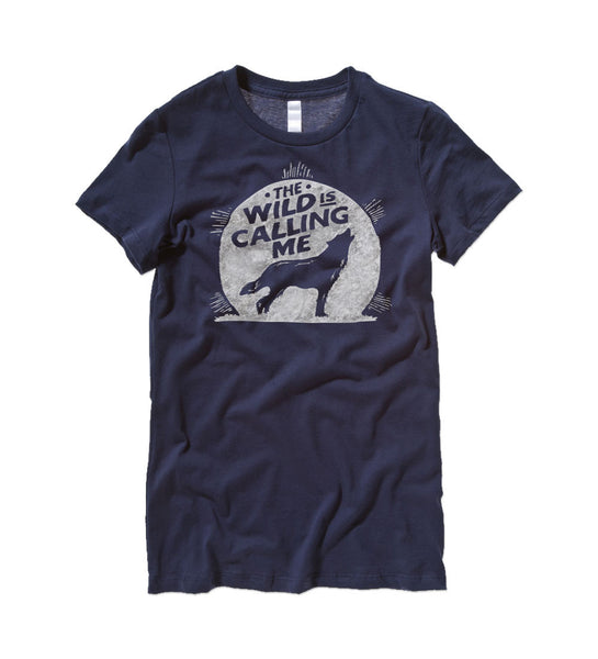"Wild is Calling" Navy Womens Tee