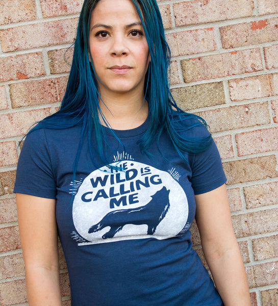 "Wild is Calling" Navy Womens Tee