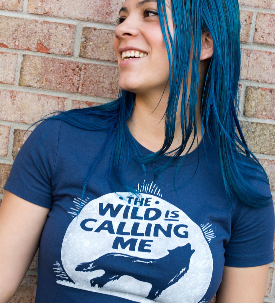 "Wild is Calling" Navy Womens Tee