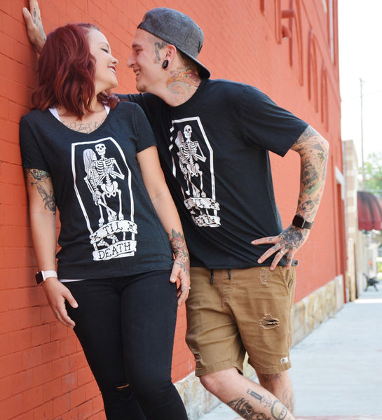 "Til Death" Womens V-Neck Black Tee