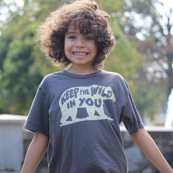 "Keep the Wild in You" Charcoal Gray Kids Tee