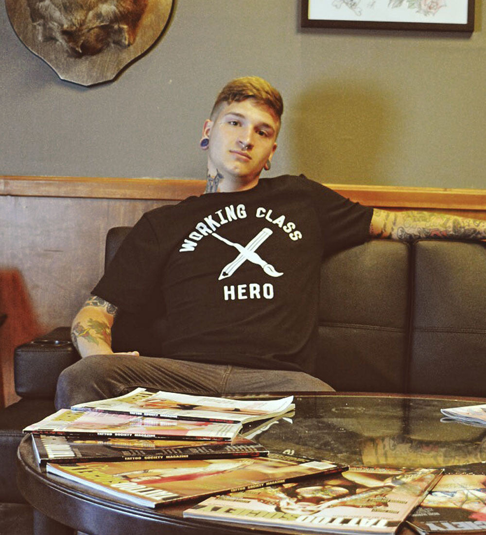 Working Class Hero Tshirt. Tattooist Tshirt. Artist Tshirt