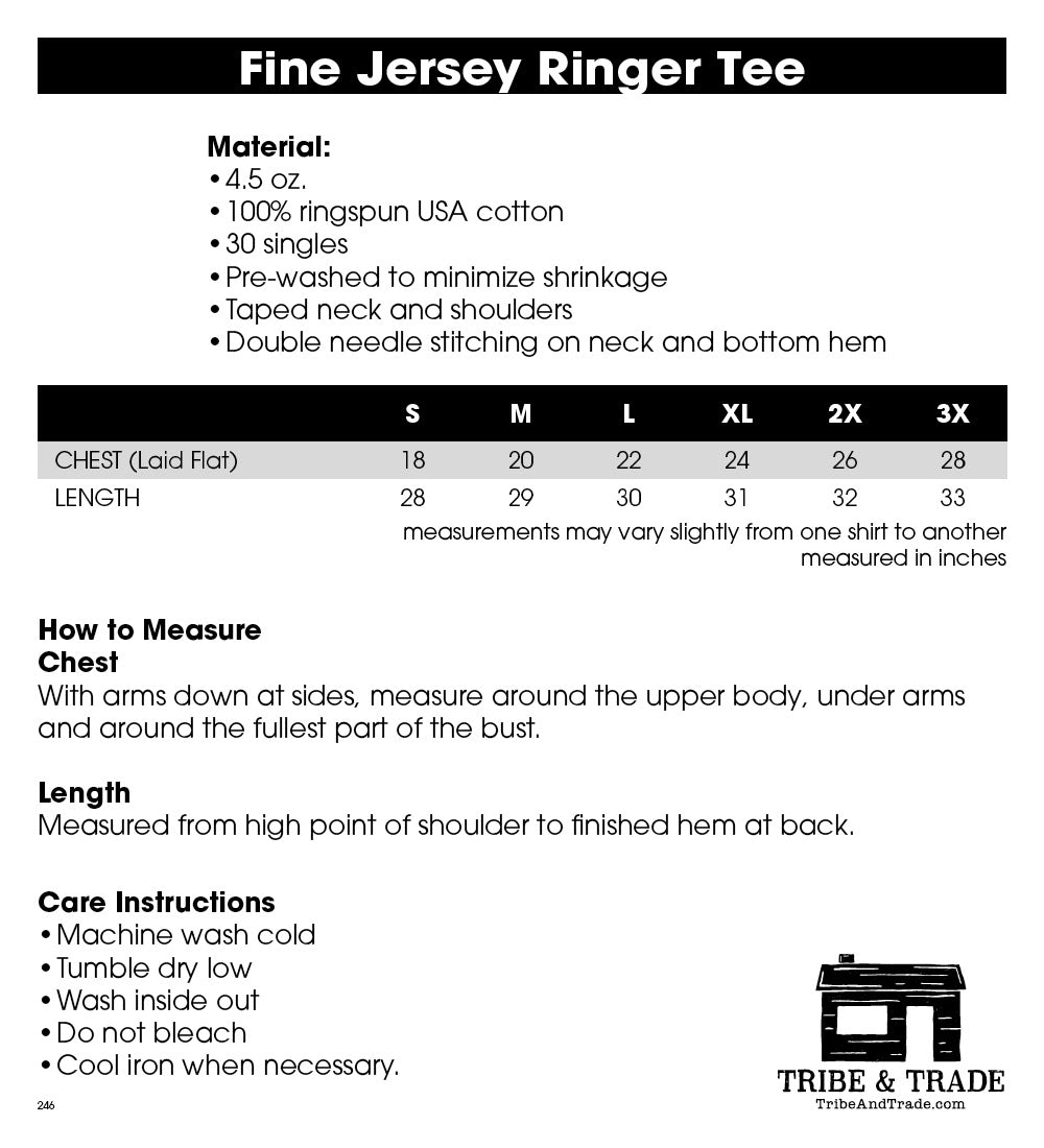 Evansville Ringer Tee: Retro Snack Bag Script Shirt