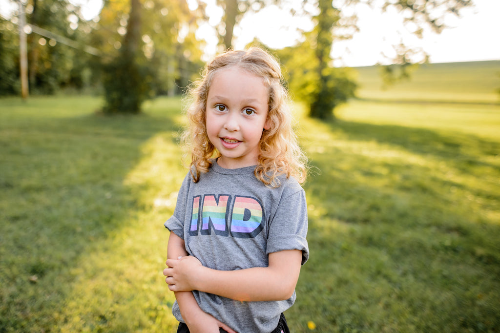 Indiana Rainbow Kids Tee: LGBTQ Pride Youth Shirt