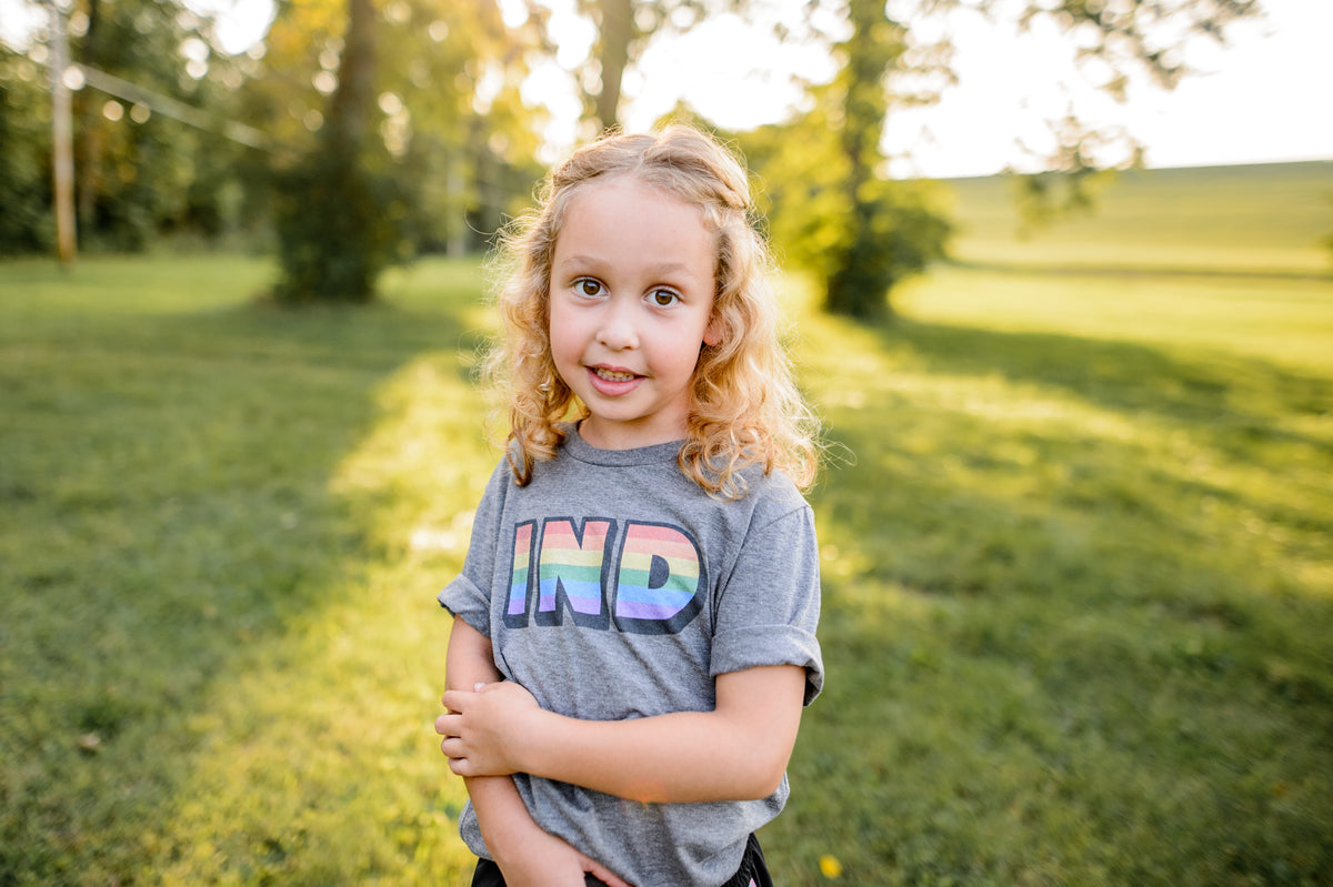 Indiana Rainbow Kids Tee: LGBTQ Pride Youth Shirt