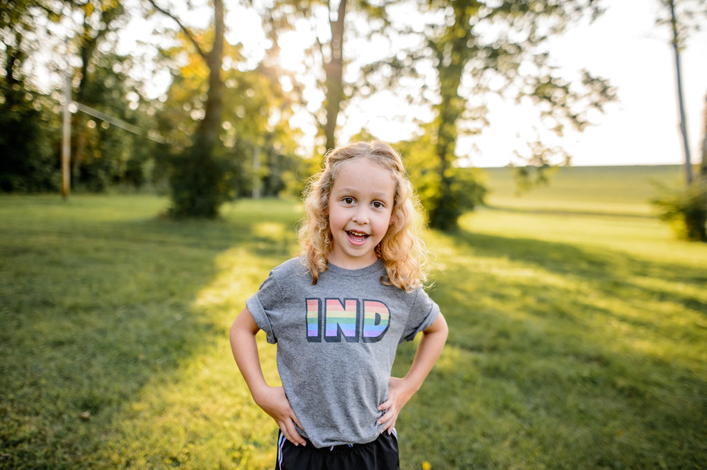 Indiana Rainbow Kids Tee: LGBTQ Pride Youth Shirt