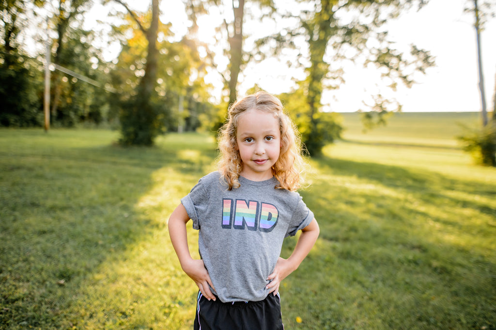 Indiana Rainbow Kids Tee: LGBTQ Pride Youth Shirt