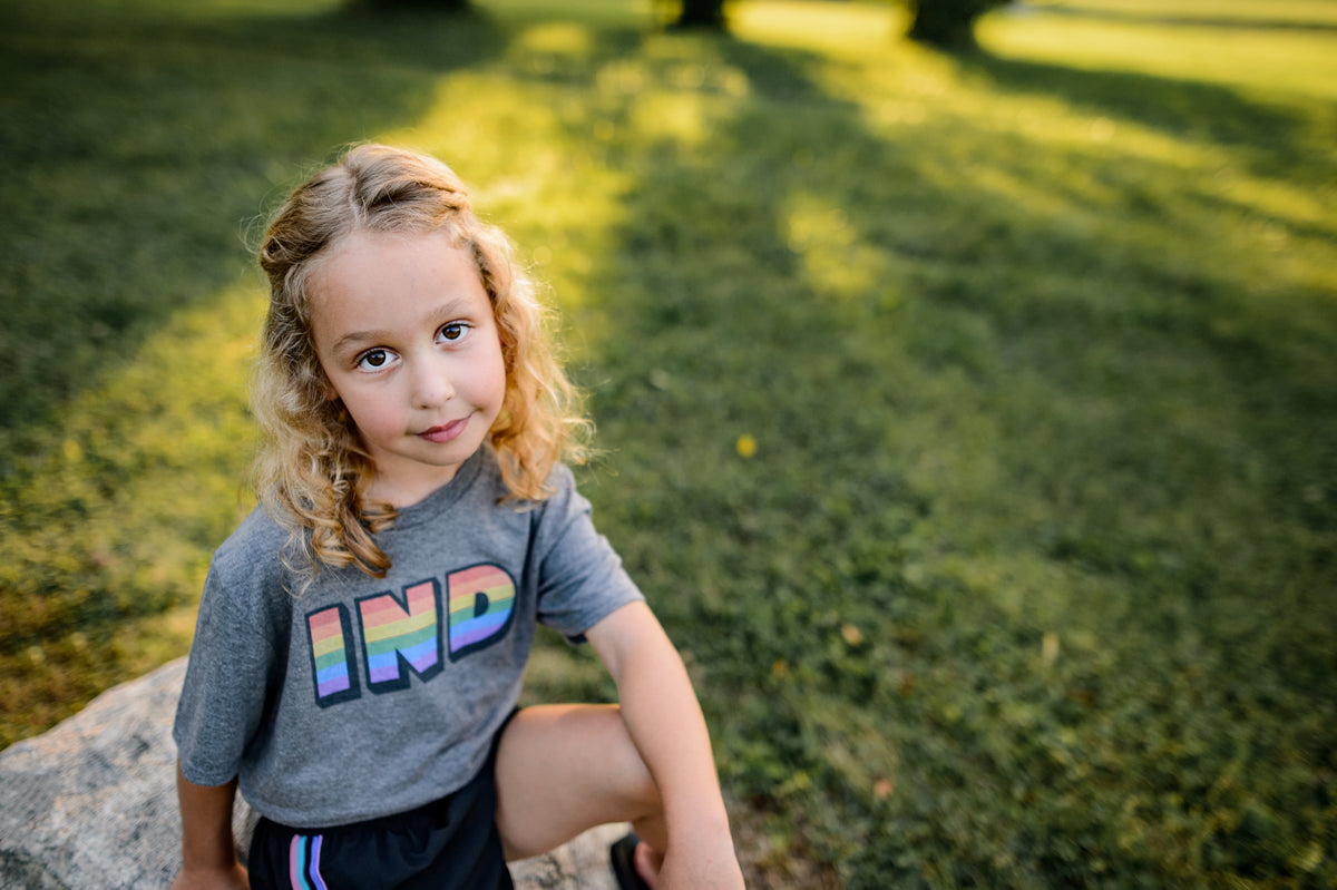 Indiana Rainbow Kids Tee: LGBTQ Pride Youth Shirt