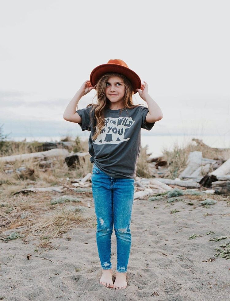 Kids Keep the Wild in You Tee: Bear Graphic Shirt