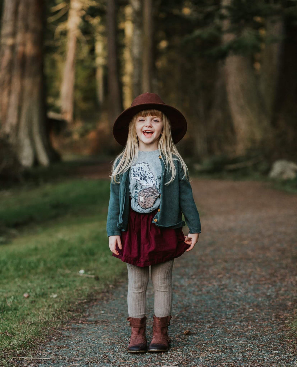 Live Small Dream Big Kids Tee: Cabin Graphic Shirt