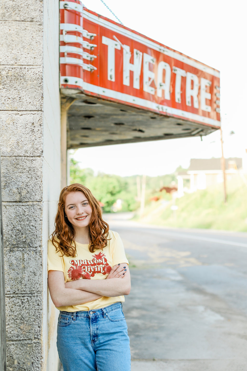 Midwest Livin Tee: Retro Floral Womens Shirt