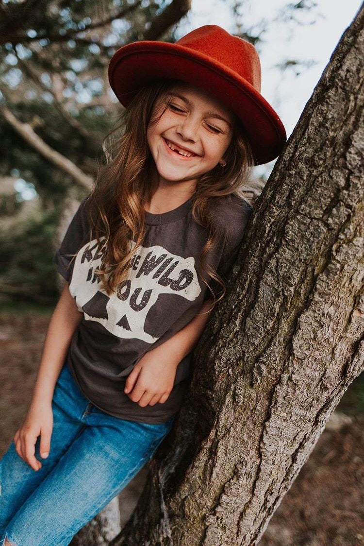 Kids Keep the Wild in You Tee: Bear Graphic Shirt