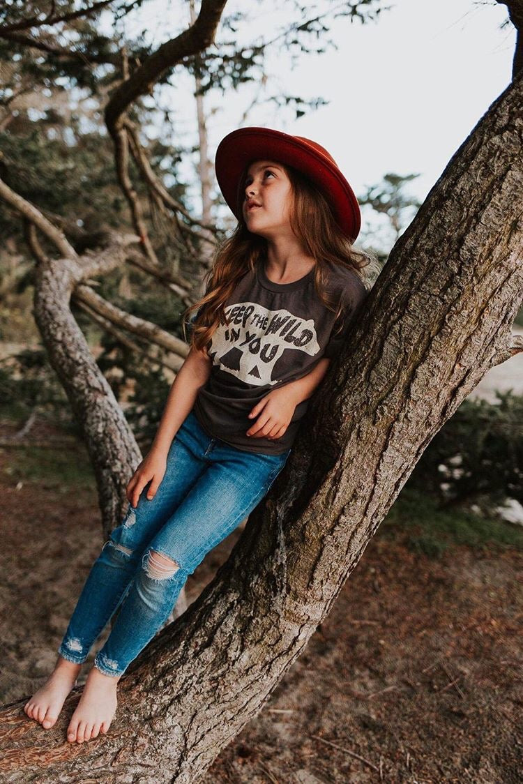 Kids Keep the Wild in You Tee: Bear Graphic Shirt