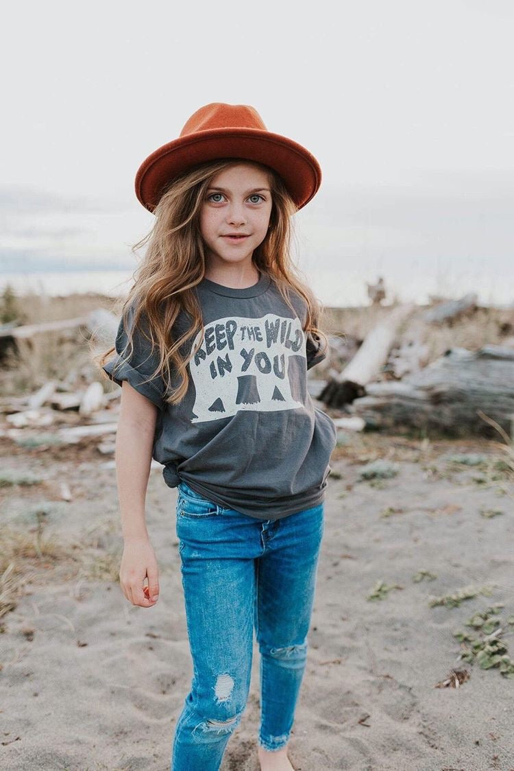 Kids Keep the Wild in You Tee: Bear Graphic Shirt