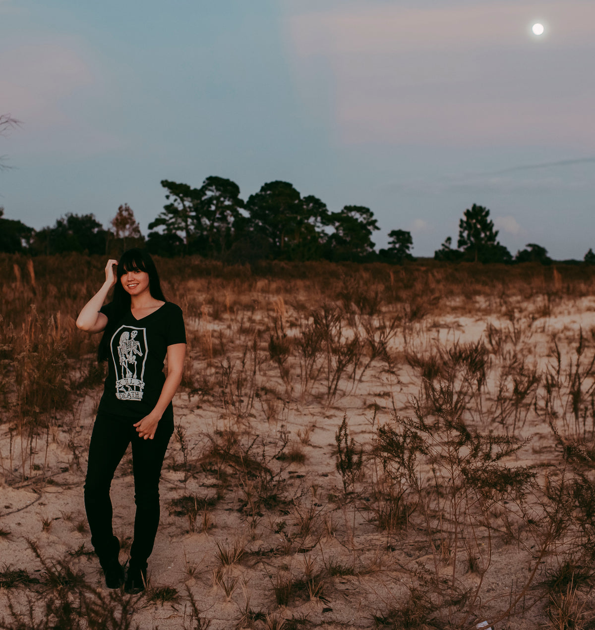 Til Death Tee: Skeleton Couple Womens V-Neck Shirt