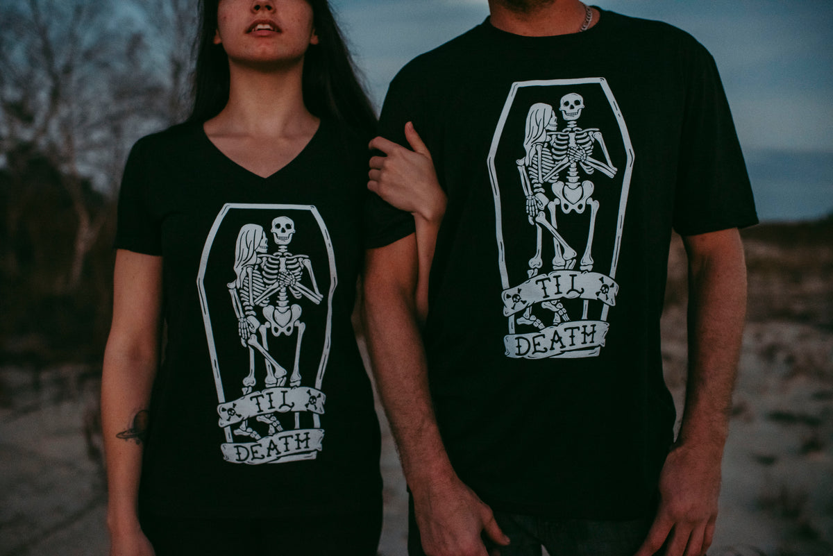 Til Death Tee: Skeleton Couple Unisex Wedding Shirt