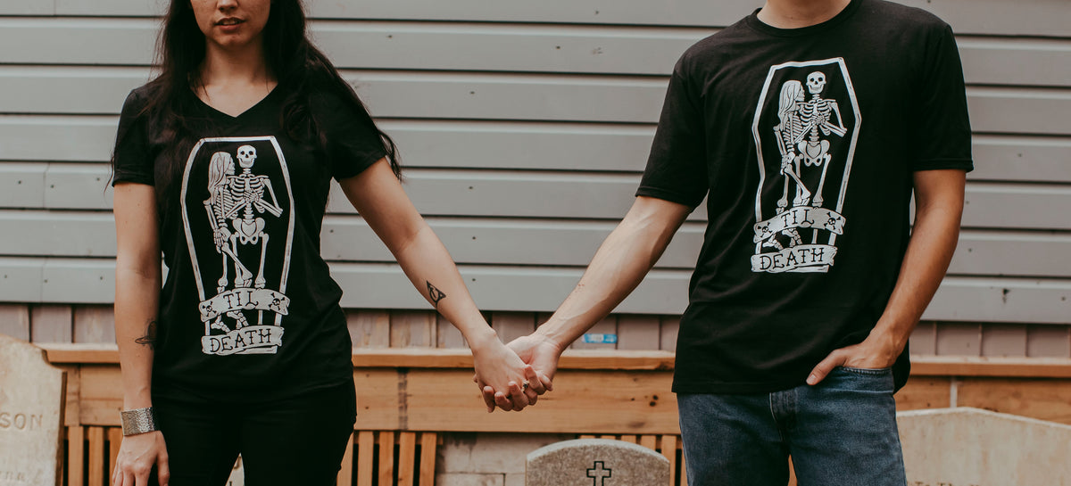 Til Death Tee: Skeleton Couple Unisex Wedding Shirt
