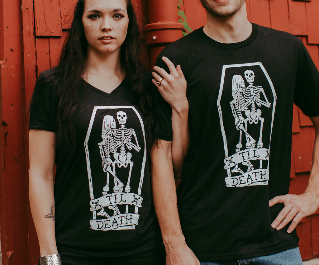 Til Death Tee: Skeleton Couple Unisex Wedding Shirt