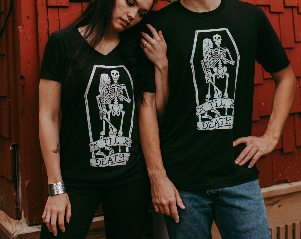 Til Death Tee: Skeleton Couple Unisex Wedding Shirt