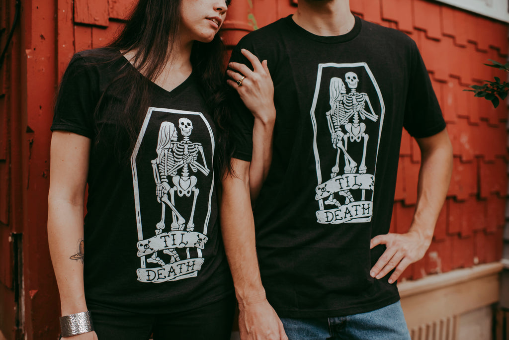 Til Death Tee: Skeleton Couple Unisex Wedding Shirt