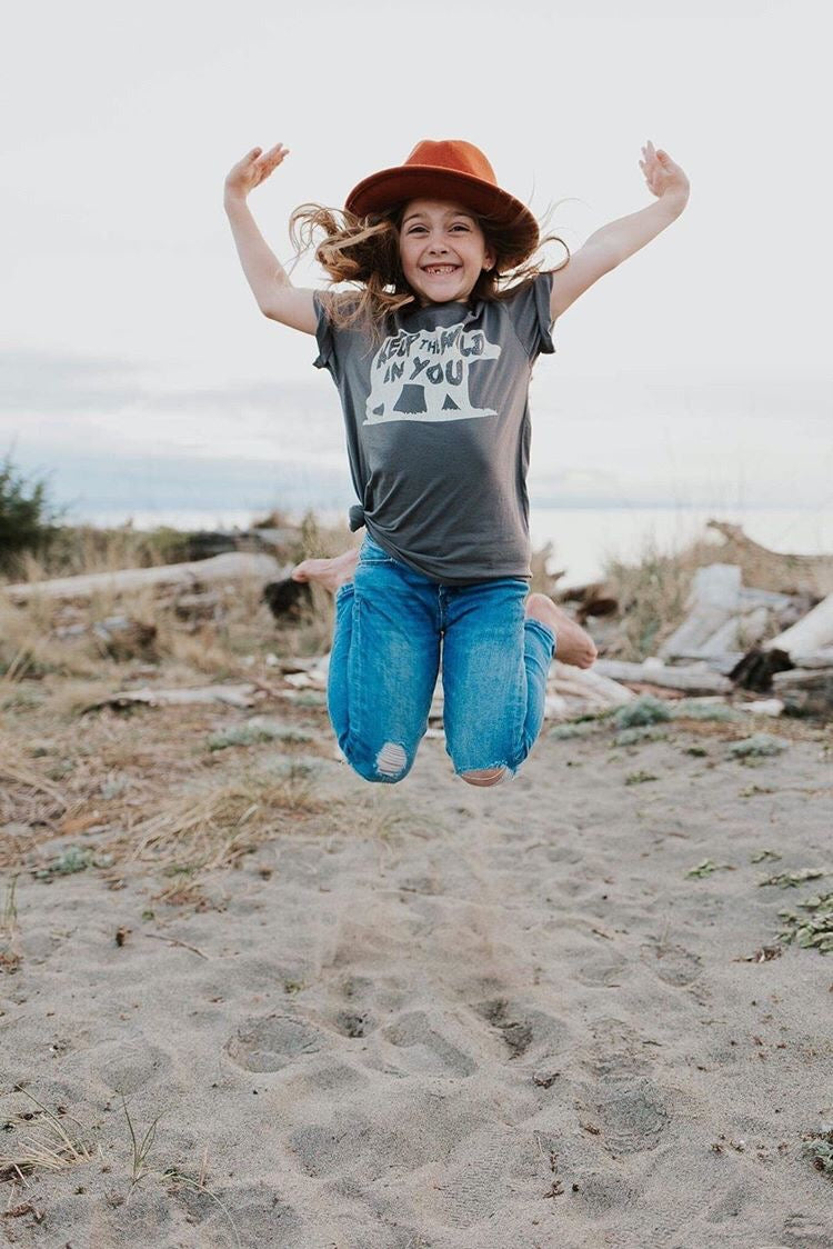 Kids Keep the Wild in You Tee: Bear Graphic Shirt