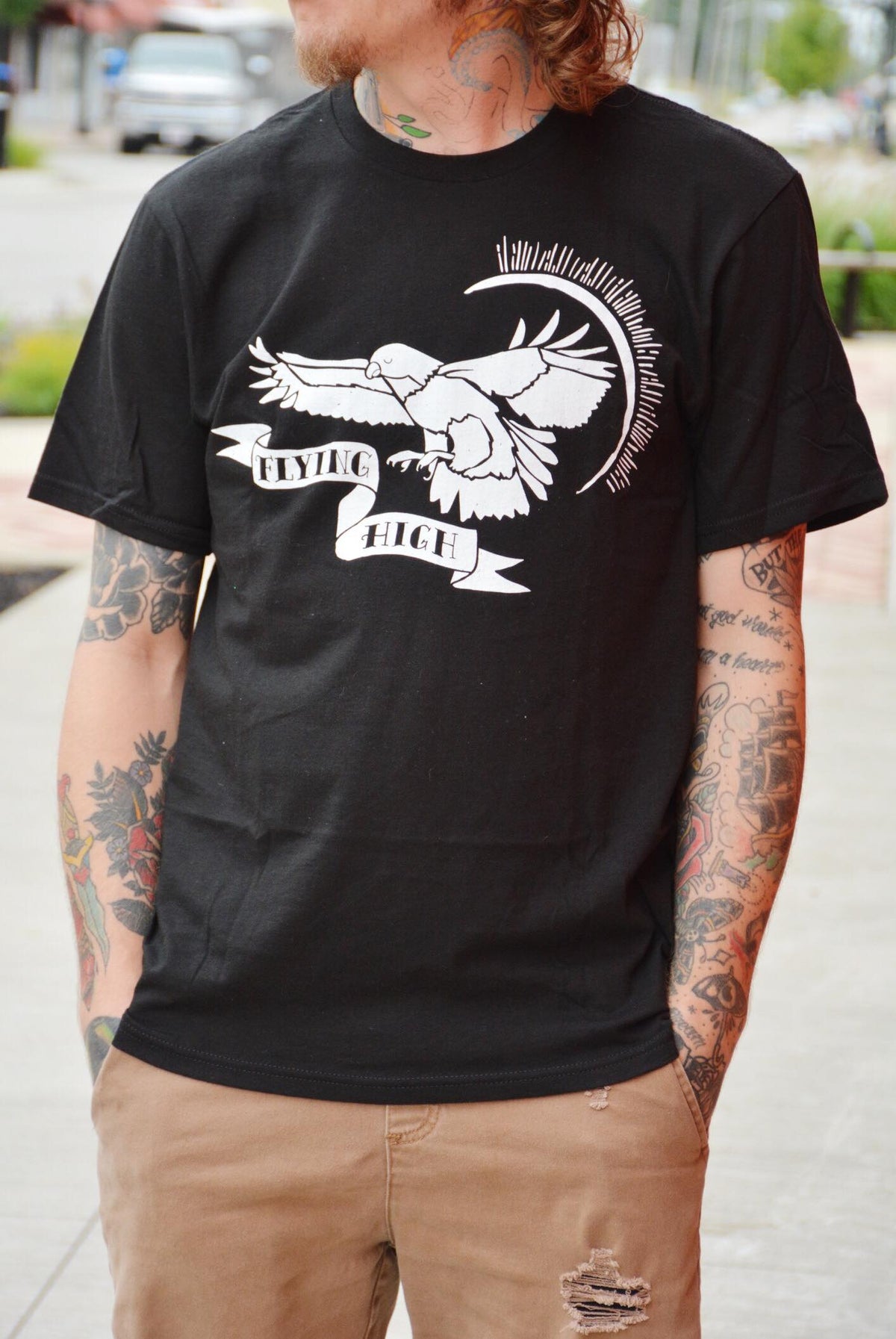 Flying High Tee: Vintage Tattoo Eagle Unisex Shirt