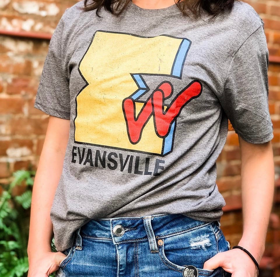 Evansville EVV Retro Tee: 90s Style Logo Shirt