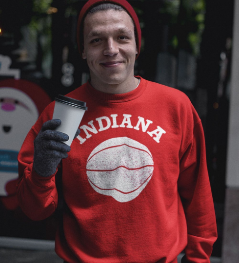 Indiana Basketball Sweatshirt: Red Hoosier Crewneck