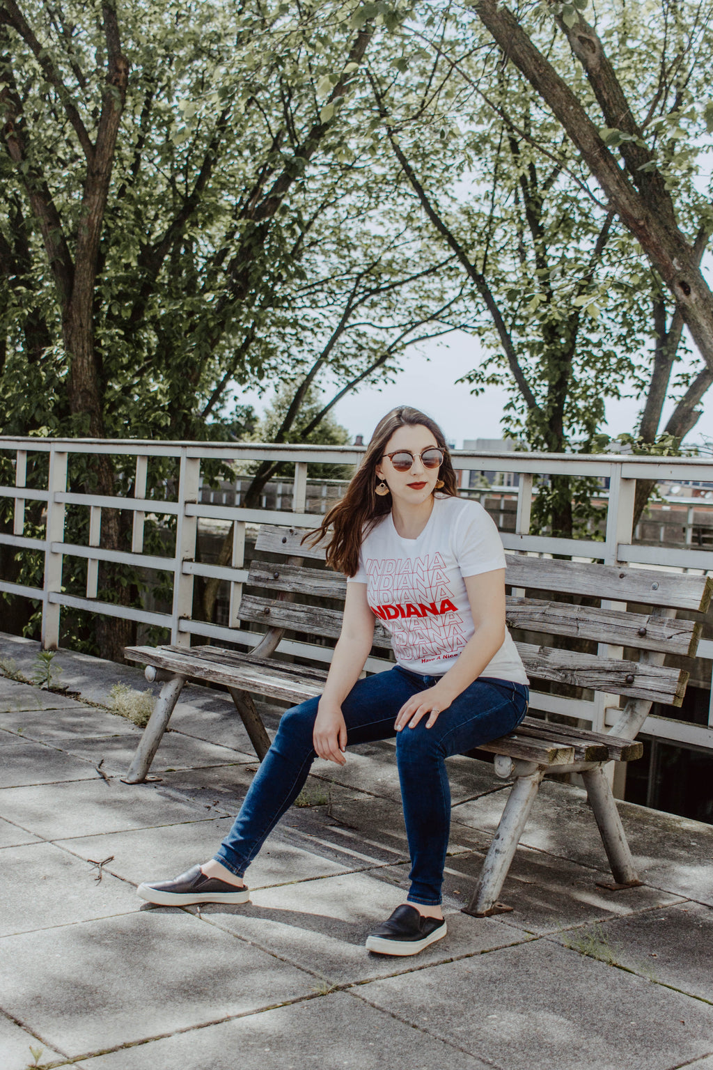 Indiana Have a Nice Day Tee: Retro Womens Graphic Shirt