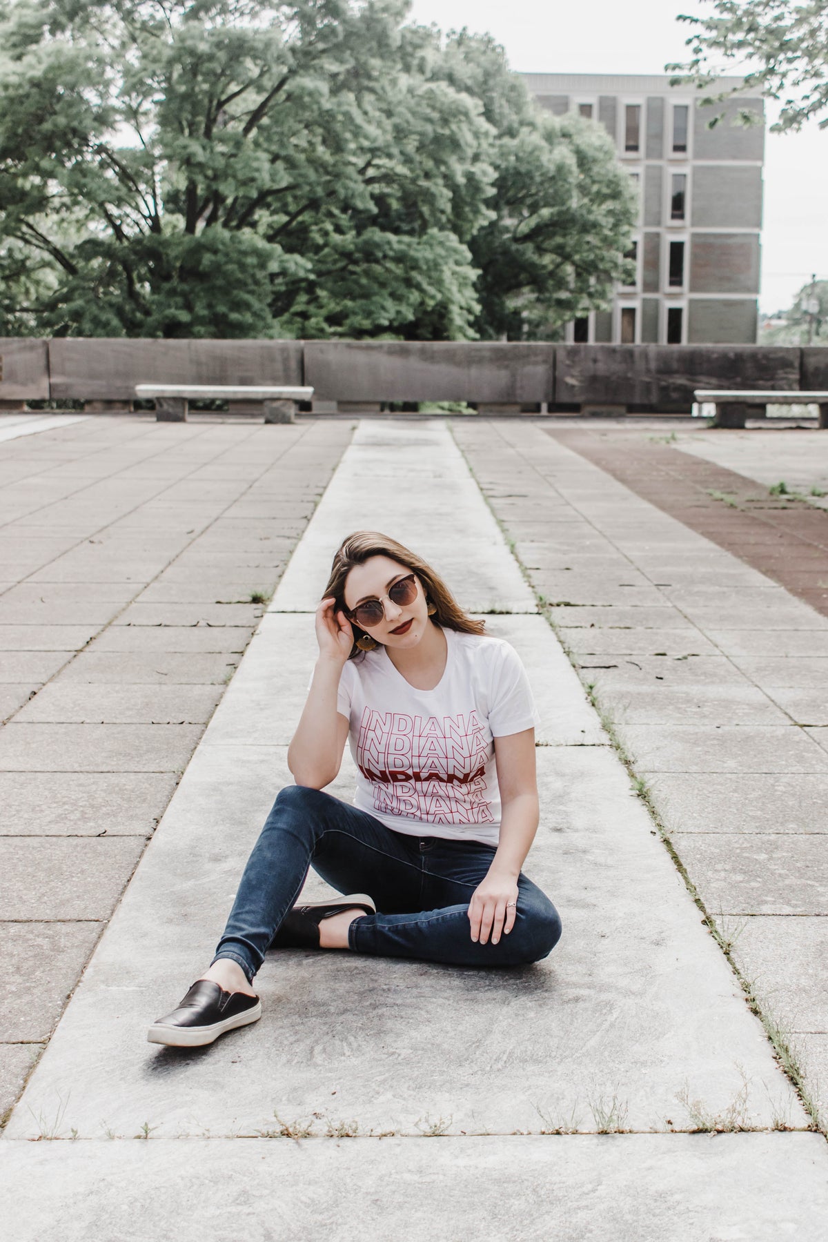 Indiana Have a Nice Day Tee: Retro Womens Graphic Shirt