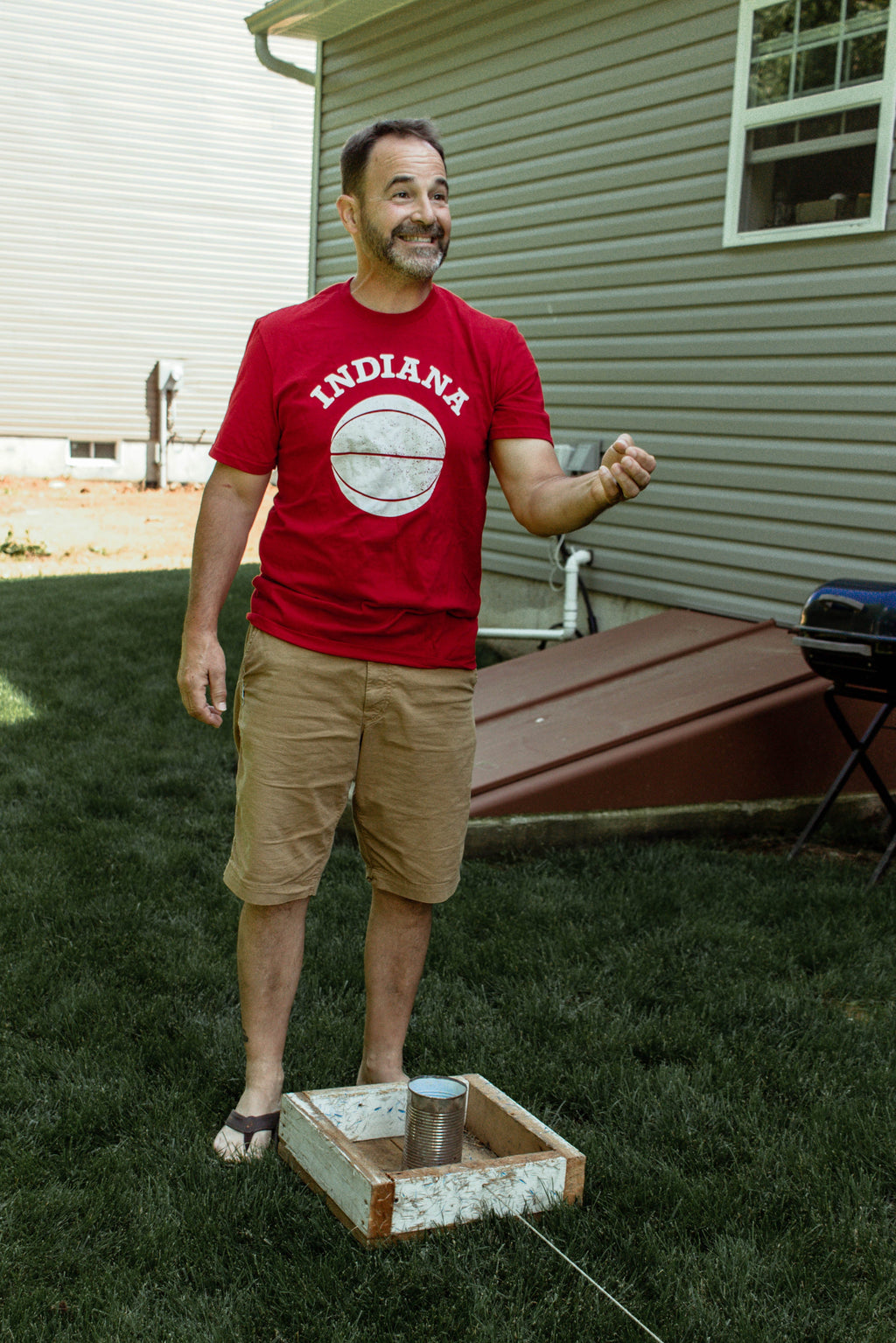 Playing washers wearing indiana basketball tshirt