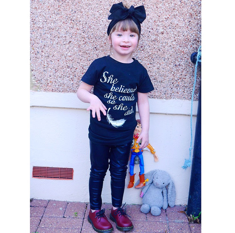 She Believed She Could Tee: Inspirational Girls Shirt