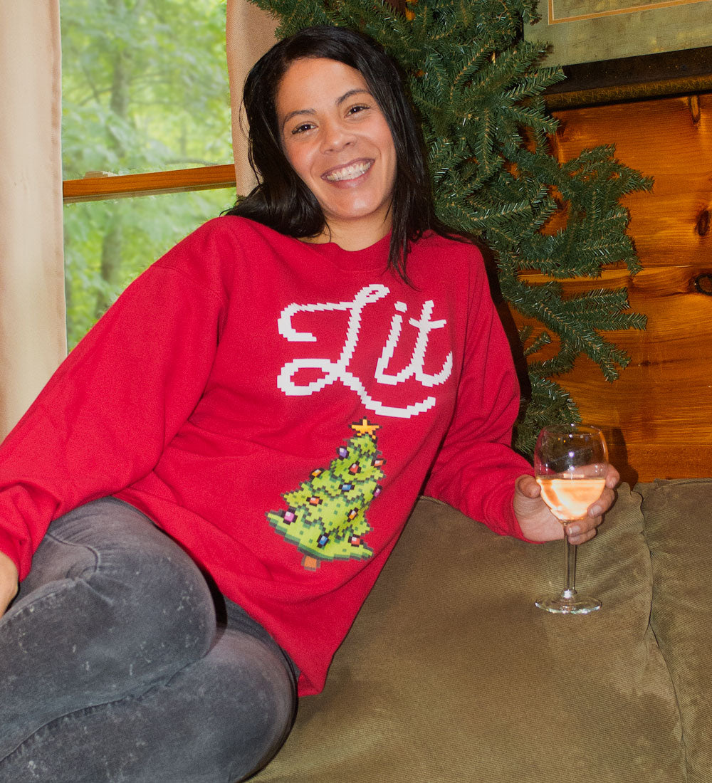 Lit Christmas Tree Sweatshirt: Funny Ugly Pullover