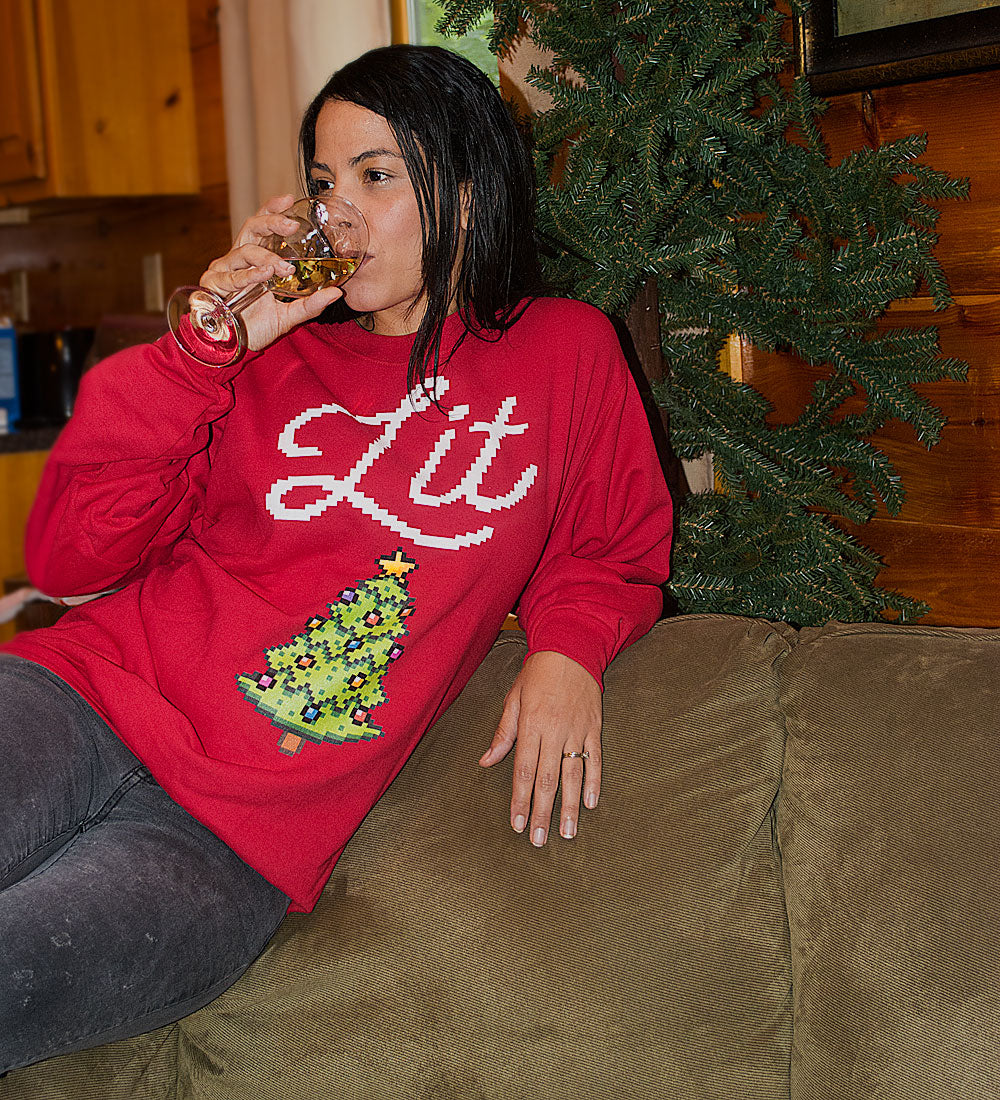 Lit Christmas Tree Sweatshirt: Funny Ugly Pullover